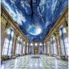 Beautiful Moon Starry Sky Tree Forest Sky Mural Soffitto 3D Murales sfondi gratuiti per soggiorno