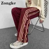 Cal￧a listrada de zongke cal￧a masculino tamanho chin￪s 5xl coreano cal￧a masculina preto 2022 New Aprovals Y220308