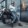 DONGNANFENG Damen Weiblich Männer Herbst Echtes Leder Knöchelschuhe Stiefel Plattform Schnürung Herbst Winter Pelz Plüsch Plus Größe 43 44 210911