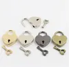 4 Colors Heart Shape Padlocks Vintage Hardware Locks Mini Archaize Keys Lock With Key Travel Handbag Suitcase Padlock DD358