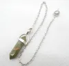 Natural Stone Pendants Pink Quartz Agates Tiger Eye Black Obsidian Healing Crystal Pendulum Amulet Divination Dowsing