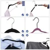 Laundry Bags Pack Of 12 Flocking Trouser Hangers With Bar And Clips Suit Hanger Thin Non-Slip Space Saving 360 Rotating Hook For Suits/Sh