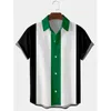 50s Mens Shirt Vertical Striped Printed Shirts For Men Button Up Shirt Short Sleeve Summer Light Blouse Male Bowling Shirts G0105