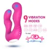 NXY Sex Vibrators Double Dildo Vibrator Leksaker för Lesbisk 9 Speed ​​G-Spot Vibrationsägg Produkt Vuxen Anal Vibrador Män 1201