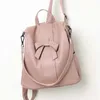 Quaity Lovely Bow Female Backpack Soft Leather Shoulder Bag New Design Women Backpack High Quality Travel School Bags Q0528