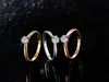 Authentic 925 Sterling Silver Rings Round Zirconia Diamond for Women Wedding Original Fashion Jewelry J-040