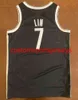 남성 여성 청소년 # 7 Jeremy Lin 농구 유니폼 블랙 자수 모든 이름 번호 추가