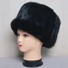 女性のウサギの毛皮の爆乳帽子冬の暖かい女性厚い自然な実際のロシア純正キャップ