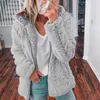 Kvinnors Jackor Kvinnor Höst Vinter Casual Soft Hooded Fleece Plush Warm Female Coat Faux Fur Zip Up Sweatshirts Dam Toppar 2021