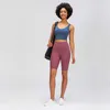 L-40 Yoga-Shorts mit hohem Bund, nacktes Gefühl, elastisches Sportbekleidungs-Outfit, Damen-Laufsport-Tight, Fünf-Punkte-Hose, Fitness, schmale Passform, kurz