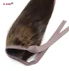 16-24 inches lint paardenstaart paarsetail 80g clips in / op 100% Braziliaanse Remy Menselijk haar verlenging natuurlijk recht