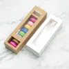 Kraft Paper / Cardboard Piekarnia Food Pasing Box Macaron Pudełka do pakowania z jasnym oknem PVC