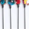 Cat Toys Kitten Teaser Pet Turkey Feather Interactive Stick Toy com Bell Wire Wand Wand Toy Multicolor Playing Interactive Toy 1611114