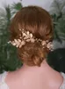 Gold Hair Pin Clipes vintage Conjunto de 3 cocar de casamento para joias de noiva, mulheres ornamentais artesanais, cabeças de cabeça