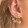 Vintage Gold Ball Cross Heart Geometric Earring Sets for Women Gift Punk Fashion Crystal Pearl Stud Earrings Jewelry