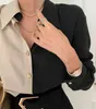Puff Sleeve Women Blouse 2022 Spring Office Lady Button Turn Down Collar Shirts for Women Plus Size Ladies Fashion Clothing 220125