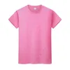 남성과 여성 라운드 넥 솔리드 컬러 티셔츠 여름 면화 바닥 반팔 반팔 V16CI