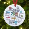 Juldekorationer 1pc Trä Round Dog Mönster Dekoration Märke Pendant Drop Ornaments Barngåva Party 2022 Xmas Tree Hängande Decor