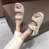 Sandals Comemore Hook&Loop Slingback Platform Dad Shoes Women Summer Beach Buckle Strap Soft Chunky Heel Sports Shoes Woman Flat 22ss