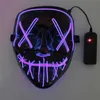 Horreur LED Masques lumineux Bong Purge Masques Élection Mascara Costume DJ Party Light Up Masques Glow In Dark 10 Couleurs