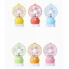 Mini Fan USB Charging Portable Electric Fan Multi-color Optional Colorful Hands-free Cooling With LED Light