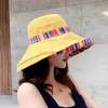 Bucket Hats Women Double Sided Hat Summer Cotton Breathable Leisure Bob Caps Outdoor Sports Dome Panama Cap Wide Brim Elob22