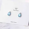 Oval 1.8 Carat Natural Sky Blue Topaz Birthstone Stud Earrings Genuine 925 Sterling Silver Fine Jewelry For Women