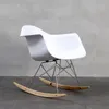 DIY Modern Simple Fritid Plastic Chair Nordic Bedroom Rocking Solid Träfot Stol Svart / Vit