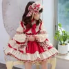 Baby Girls Party Robes Enfants Lolita pour Big Bow Manches longues Princesse Vêtements E20002 210610