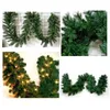 Couronnes de fleurs décoratives en PVC, décorations de noël, guirlande d'arbre de noël, rotin, mur de maison, pin suspendu, couronne artificielle verte, sapin