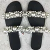 Slippers 2021 Women Bohemian Pearl Flat Bottom Sandals Summer Open Toe Ladies Shoes Crystal Flip Flops Chaussure Femme4593833