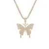 Big Rhinestone Butterfly Pendant Necklace Chain for Women Crystal Choker Statement Jewelry Chokers8929587