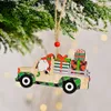 Christmas Tree Hanging Ornaments Wooden Car Pendant New Year Gifts Xmas Accessories Home Decorations XBJK2109