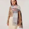 Knitted Cotton Scarf For Women 2021 Autumn And Winter Warm Cashmere Tassel Shawl Plaid Temperament Long Shawl