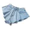 DEAT summer fashion mesh clothing light blue denim washed pockets zippers shorts female bottoms WL38605L 210428