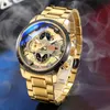 Relogio Masculino Gold男性は高級トップメンズファッションカジュアルドレスを見る腕時計ミリタリークォーツ腕時計ザート