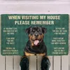 3D Rottweiler Dogの家のルールドアマット滑り止めドアフロアマットの装飾ポーチ220301