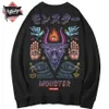 Hoodies, Sweatshirts Monster Langarm Street Fashion Marke Persönlichkeit Joint Hip-Hop Motorrad 210813