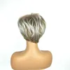 Короткие синтетические парики белых чернокожих женских париков имитируют парики для человеческих волос, выглядят настоящими Perreques Fit K43
