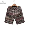 Shan bao losse rechte lichtgewicht strand shorts zomer klassieke stijl print trend mannen mode dunne casual 210716