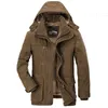 Men Winter Hooded Thick Fleece Parkas Jacket Hat Detachable Coat Mens Outdoor Military Casual Pockets loose Parka Jacket Men 6XL 211216