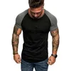 Hommes Muscle T-shirts d'été à manches courtes Tee Jersey Athletic Gym Slim Fit Tops 210629