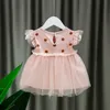 Söt baby flicka sommar klänning för baby tjejer kläder dot prinsessa nyfödda klänningar 1 års födelsedagsfest klänning spädbarn q0716