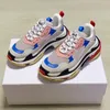 Luxury Designer Vintage Triple S Casual Skor Mode Blandad Färg Snörning Upp Kvinnor Andningsbara Sport Trainers Multicolor Outdoor Leisure Platform Old Dad Sneakers