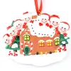 Christmas Decoration Tree House Ornament Verjaardagen Party Gift Product Gepersonaliseerde Familie van 2-10 Hoofd Ornamenten Pandemic DIY Hars Accessoires EW