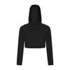 Long Sleeve Yoga Outfits LU-115 Short Sports Jacket Hooded Gym Shirt workout Hoodie Women Autumn Cotton Sweatshirts Winter Tops