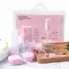 Travel Bottles Kit, Leak Proof Portable Toiletry Containers Set, Clear PET Flight Size Cosmetic Containers for Lotion, Shampoo, Cream, Soap, Set of 9