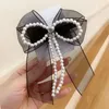 Mode Elegante Perlen Kette Bogen Haarnadeln Frauen Mädchen Süße Haar Ornament Stirnband Haar Clip Strass Barrettes Haar Zubehör