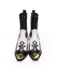 Designerskie buty luksusowe mody damskie buty kwadratowe głowica seksowne boczne suwak wysoka lufy buty zimowe guma bez poślizgu duże podeszwy kostki 35-42 z pudełkiem