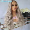 Ombre Light Brown Root Grey Blonde Human Hair U Part Wigs with Combs And Straps Middle 1x4 Openning Size Full Machine Made